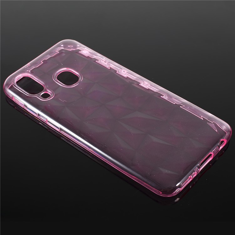 3D Diamond Grain Soft TPU Case for Samsung Galaxy A40 - Pink-3
