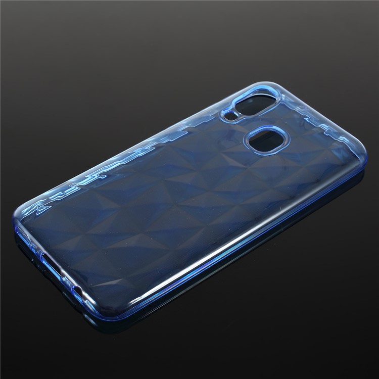 3D Diamond Grain Soft TPU Case for Samsung Galaxy A40 - Blue-1