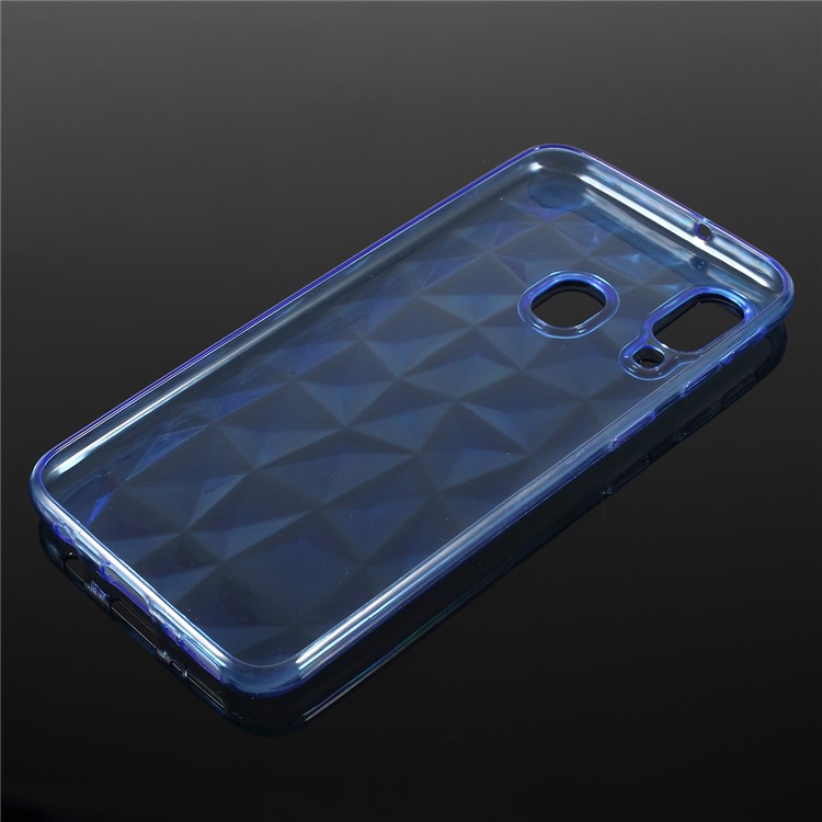 3D Diamond Grain Soft TPU Case for Samsung Galaxy A40 - Blue-2