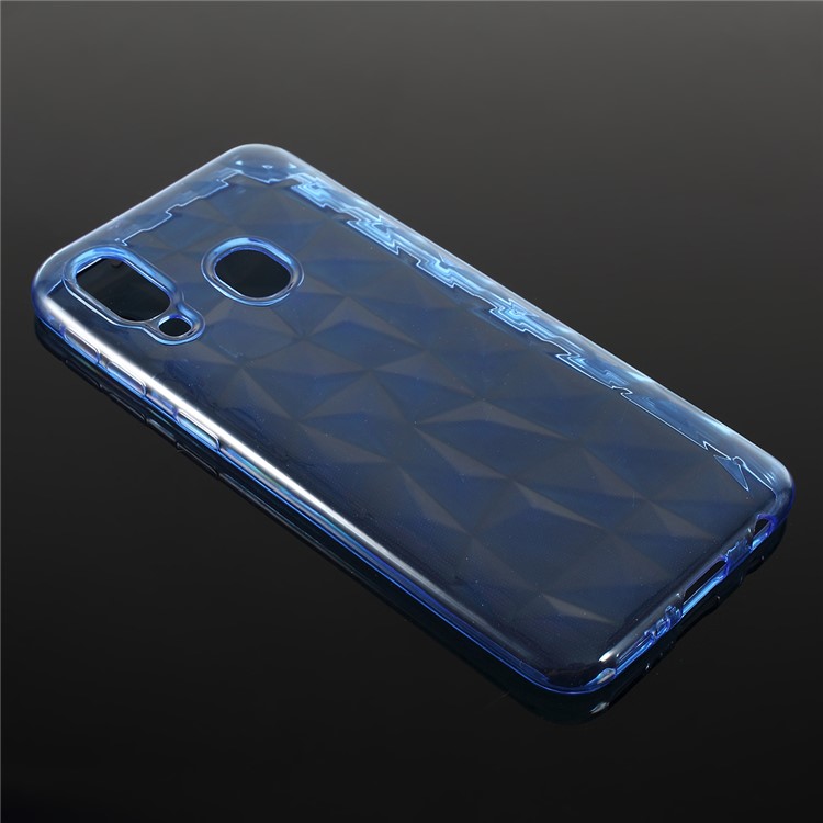 3D Diamond Grain Soft TPU Case for Samsung Galaxy A40 - Blue-3