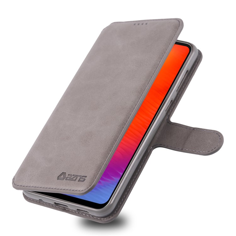 AZNS Leather Stand Case with Card Slots for Samsung Galaxy A40 - Grey-2