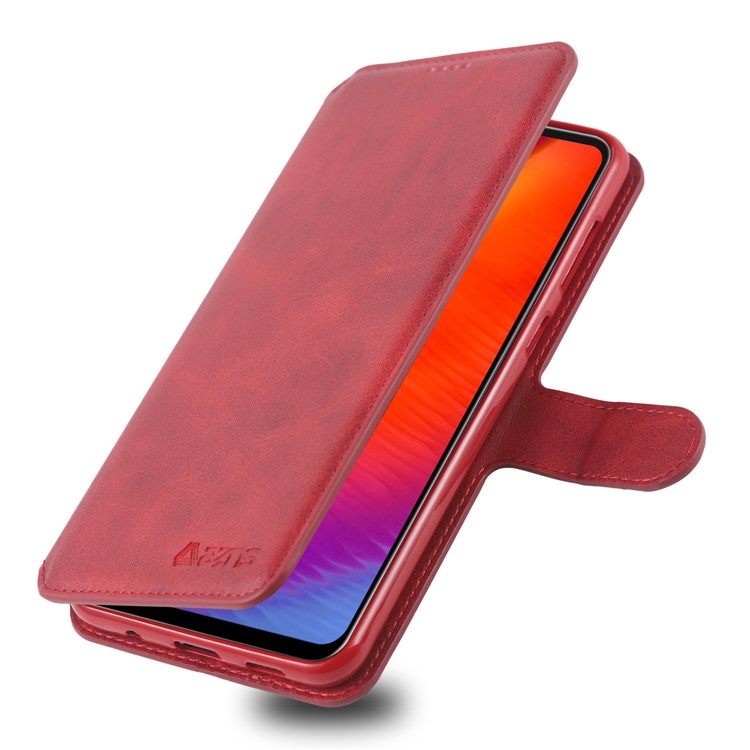 AZNS Leather Stand Case with Card Slots for Samsung Galaxy A40 - Red-2