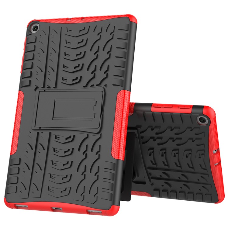Tire Pattern Hybrid PC + TPU Kickstand Case for Samsung Galaxy Tab A 10.1 (2019) T510 - Red-2