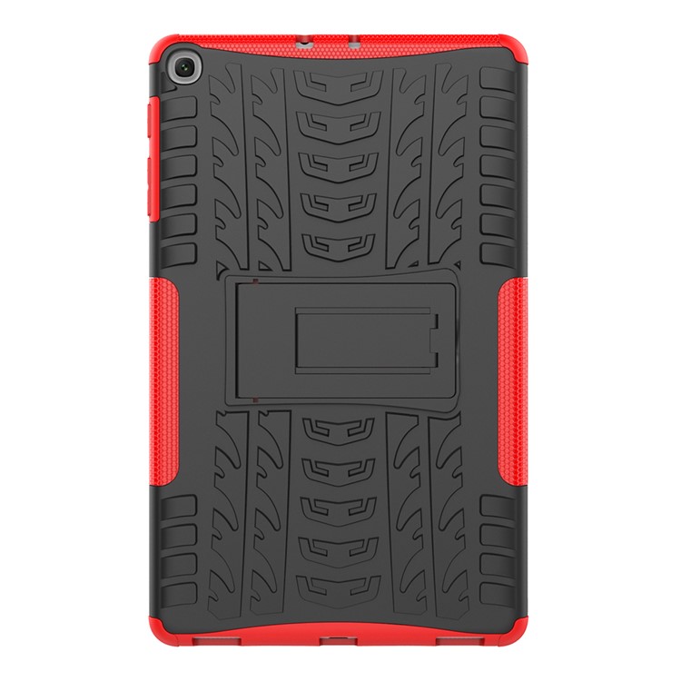 Tire Pattern Hybrid PC + TPU Kickstand Case for Samsung Galaxy Tab A 10.1 (2019) T510 - Red-3
