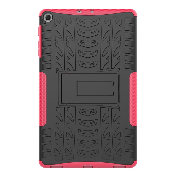 Tire Pattern Hybrid PC + TPU Kickstand Case for Samsung Galaxy Tab A 10.1 (2019) T510 - Pink-2