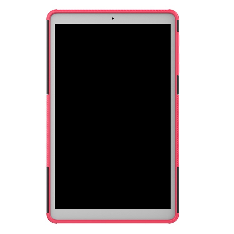 Padrão de Pneu Anti-arranhão Hybrid PC + TPU Kickstand Tablet Caso de Proteção de Tampa Para Samsung Galaxy Tab A 10.1 (2019) T510 - Rosa