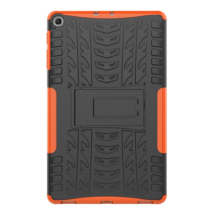 Tire Pattern Hybrid PC + TPU Kickstand Case for Samsung Galaxy Tab A 10.1 (2019) T510 - Orange-2