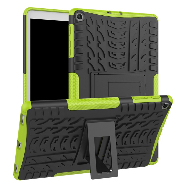 Tire Pattern Hybrid PC + TPU Kickstand Case for Samsung Galaxy Tab A 10.1 (2019) T510 - Green-1