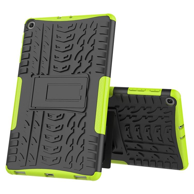 Tire Pattern Hybrid PC + TPU Kickstand Case for Samsung Galaxy Tab A 10.1 (2019) T510 - Green-7