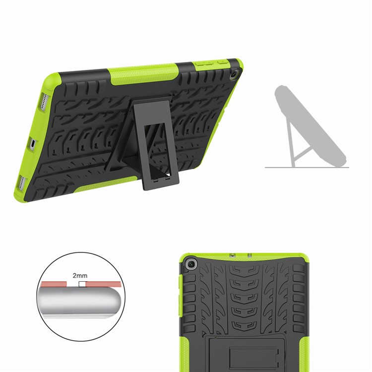 Tire Pattern Hybrid PC + TPU Kickstand Case for Samsung Galaxy Tab A 10.1 (2019) T510 - Green-8