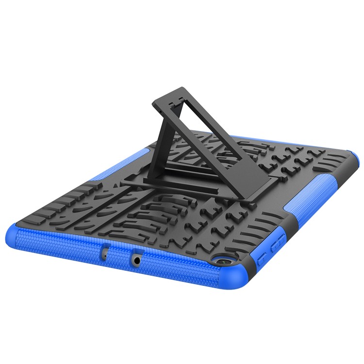 Anti-scratch-reifenmuster Hybrid-pc + Tpu-kickstand-tablet-abdeckungsschutz Für Samsung Galaxy Tab A 10.1 (2019) T510 - Dunkelblau