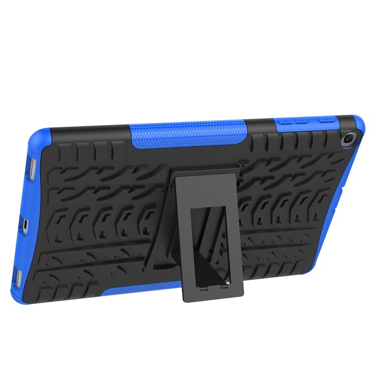 Anti-scratch-reifenmuster Hybrid-pc + Tpu-kickstand-tablet-abdeckungsschutz Für Samsung Galaxy Tab A 10.1 (2019) T510 - Dunkelblau