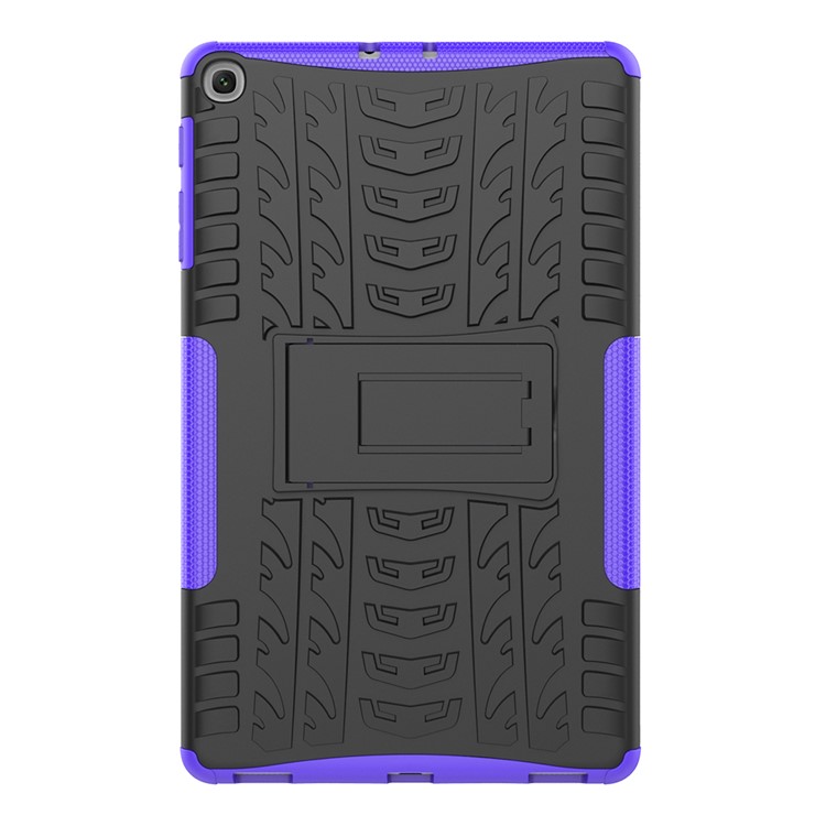 Tire Pattern Hybrid PC + TPU Kickstand Case for Samsung Galaxy Tab A 10.1 (2019) T510 - Purple-2