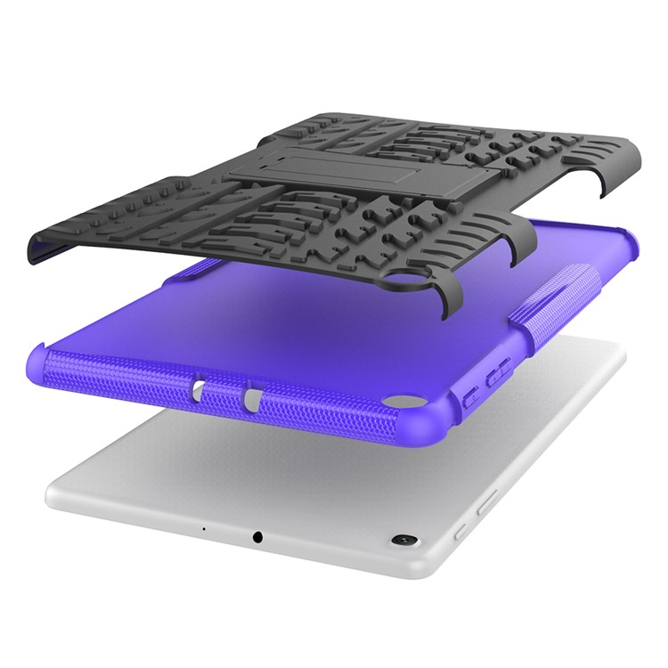 Tire Pattern Hybrid PC + TPU Kickstand Case for Samsung Galaxy Tab A 10.1 (2019) T510 - Purple-4