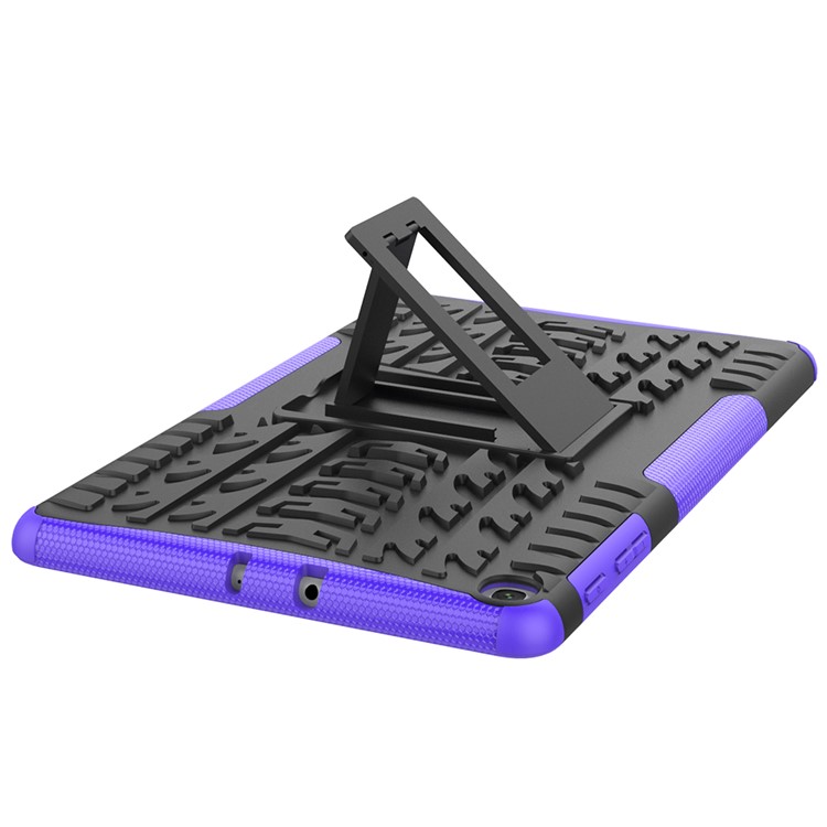 Tire Pattern Hybrid PC + TPU Kickstand Case for Samsung Galaxy Tab A 10.1 (2019) T510 - Purple-5