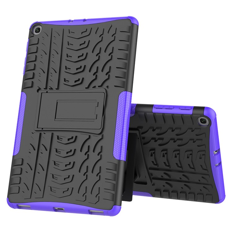 Tire Pattern Hybrid PC + TPU Kickstand Case for Samsung Galaxy Tab A 10.1 (2019) T510 - Purple-7