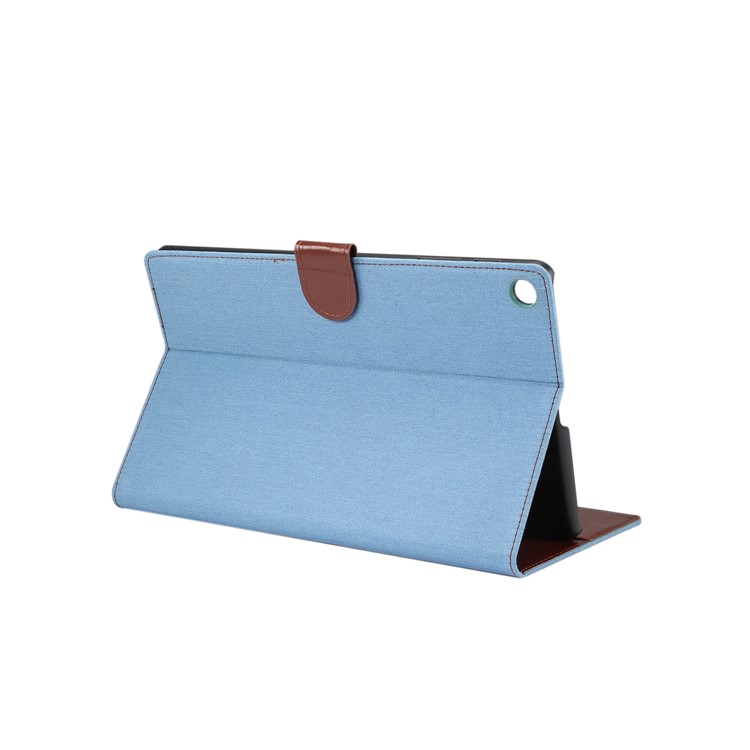 Jeans Cloth Skin Wallet Stand Tablet Case for Samsung Galaxy Tab A 10.1 (2019) T510/T515 - Baby Blue-4