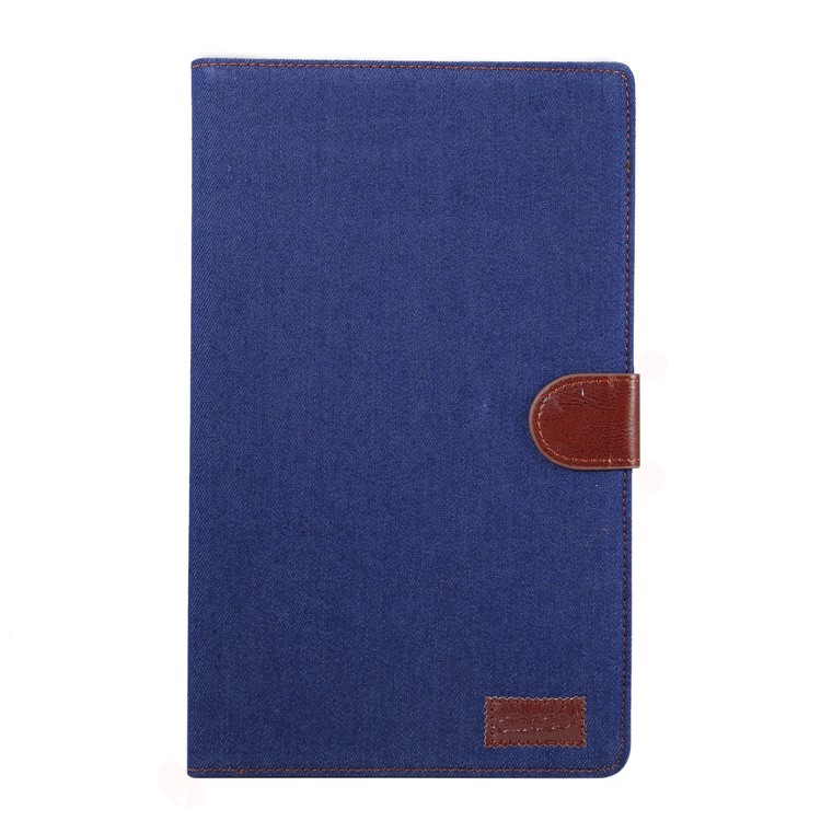 Jeans Cloth Skin Wallet Stand Tablet Case for Samsung Galaxy Tab A 10.1 (2019) T510/T515 - Dark Blue-2