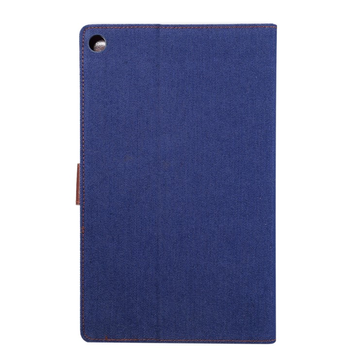 Jeans Cloth Skin Wallet Stand Tablet Case for Samsung Galaxy Tab A 10.1 (2019) T510/T515 - Dark Blue-3