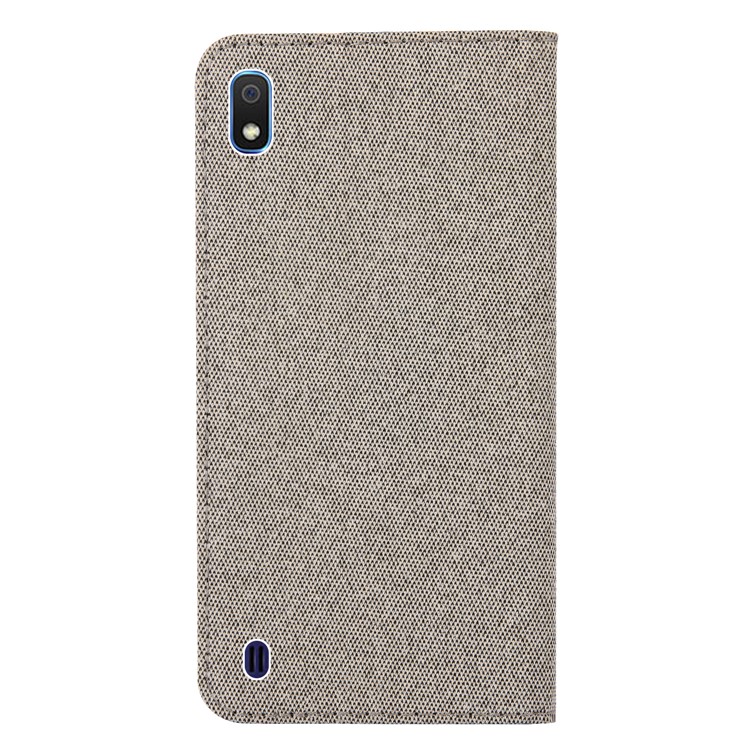 Linen Fabric PU Leather Card Storage Phone Case for Samsung Galaxy A10 - Khaki-2
