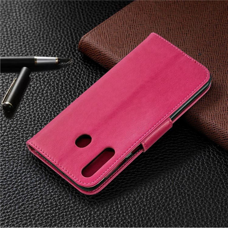 Imprint Butterfly Wallet Stand PU Leather Phone Case for Samsung Galaxy M30 - Rose-8