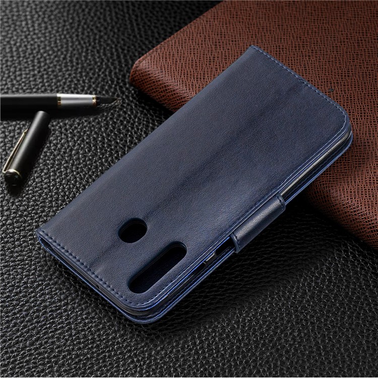 Imprint Butterfly Wallet Stand PU Leather Phone Case for Samsung Galaxy M30 - Dark Blue-8