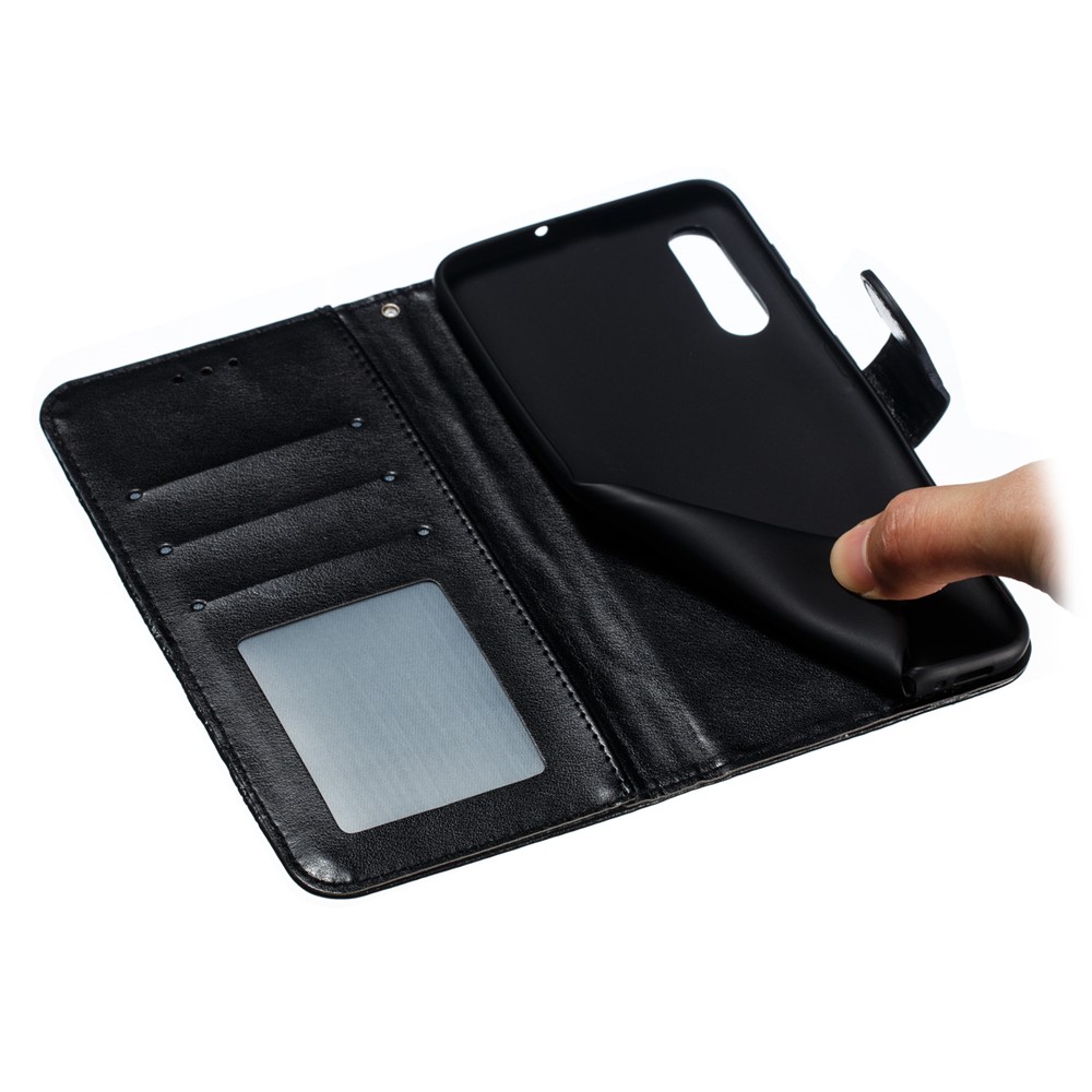 Para Samsung Galaxy A50 Impressão Mandala Flor Carteira De Couro Caso Tampa Do Telefone - Preto-10