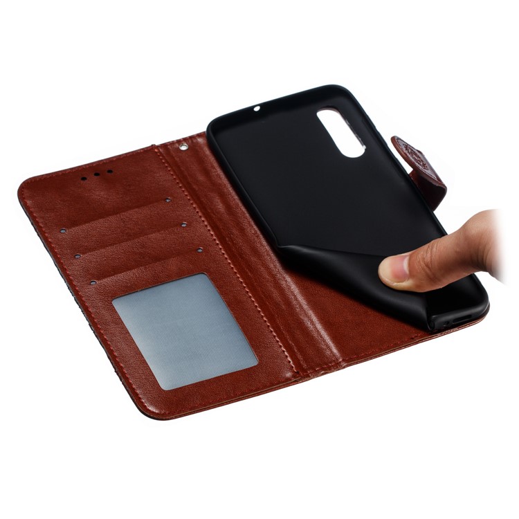 Para Samsung Galaxy A50 Impressão Mandala Flor Carteira De Couro Caso Tampa Do Telefone - Castanho-10