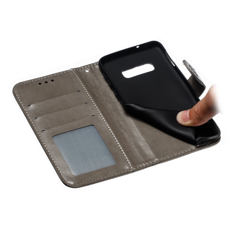 For Samsung Galaxy S10e Imprint Mandala Flower Leather Wallet Phone Cover Case - Grey-10
