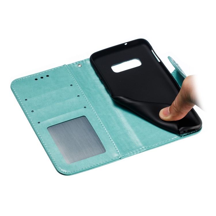 For Samsung Galaxy S10e Imprint Mandala Flower Leather Wallet Phone Cover Case - Green-10