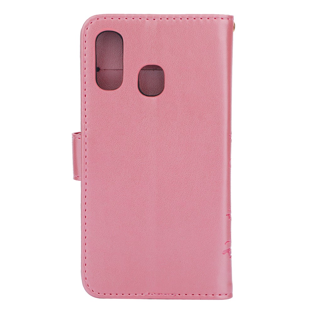 Per Samsung Galaxy A40 Impronta Floro Flower Whatet Coper Coperche - Rosa-2