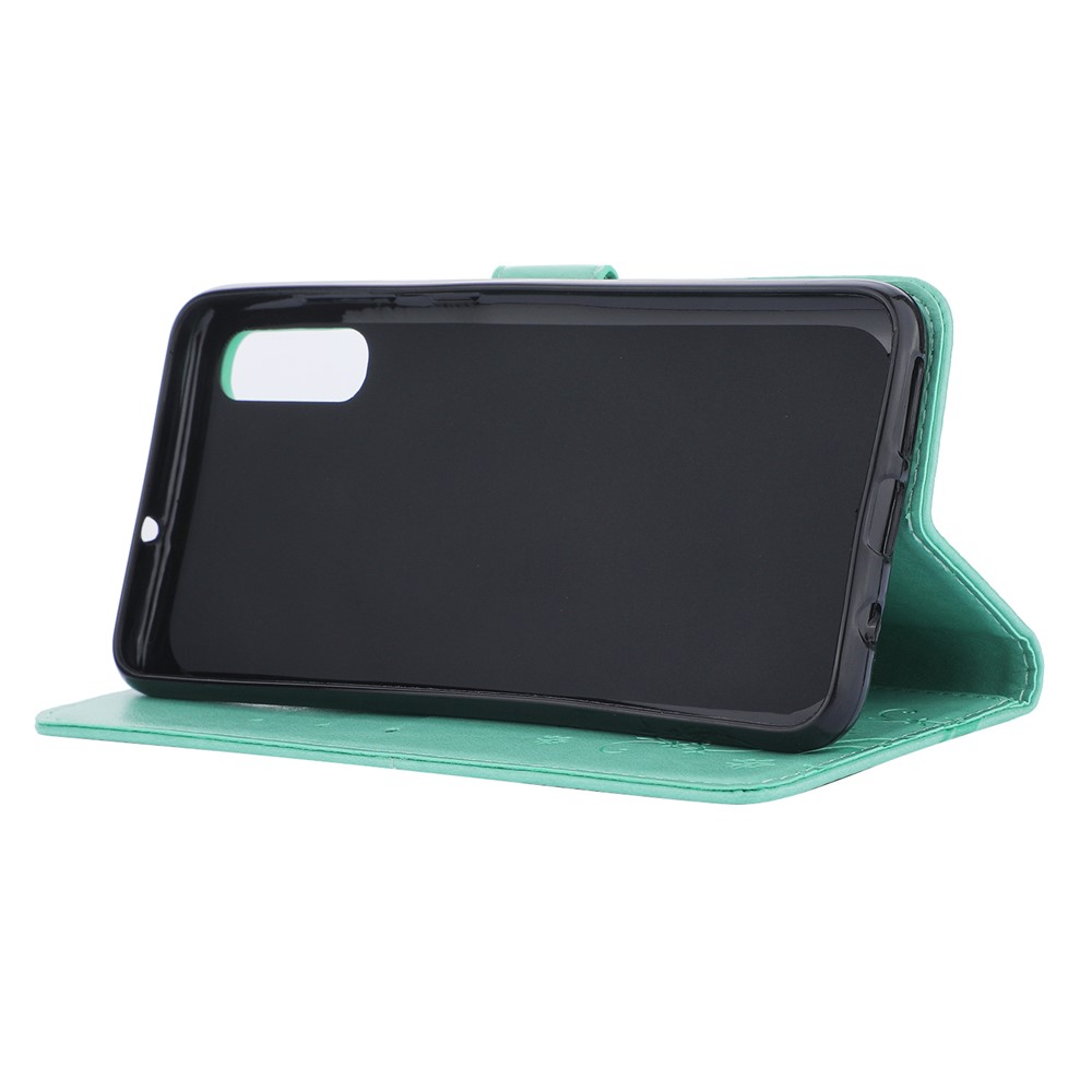 For Samsung Galaxy A70 Imprint Butterfly Flower Leather Wallet Case Cover Phone - Green-4