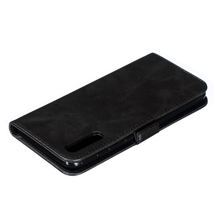 Leather Wallet Stand Flip Phone Case Cover for Samsung Galaxy A70 - Black-11