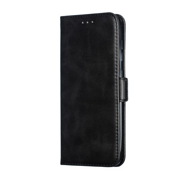 Leather Wallet Stand Flip Phone Case Cover for Samsung Galaxy A70 - Black-4