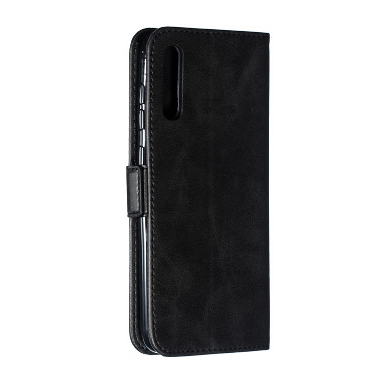 Leather Wallet Stand Flip Phone Case Cover for Samsung Galaxy A70 - Black-5