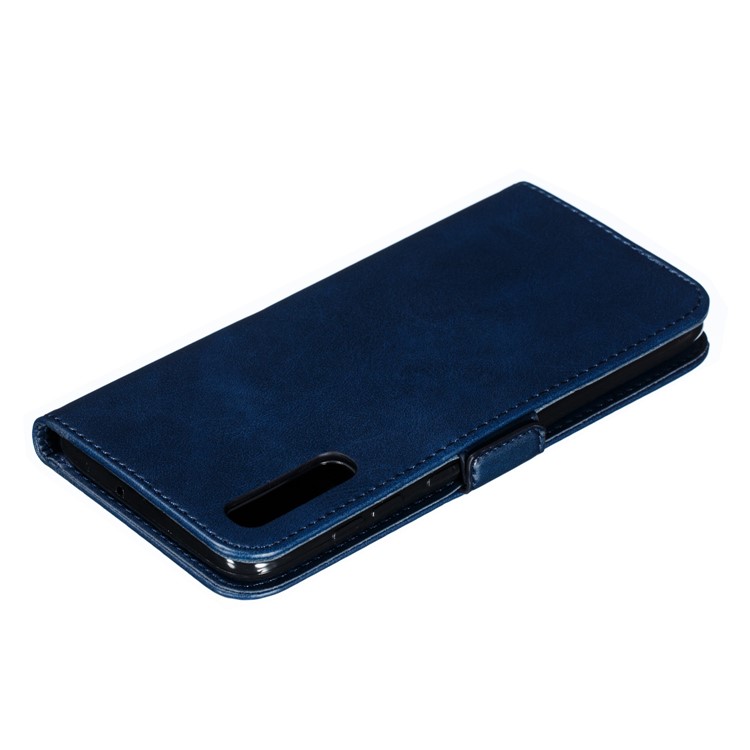 Leather Wallet Stand Flip Phone Case Cover for Samsung Galaxy A70 - Blue-11