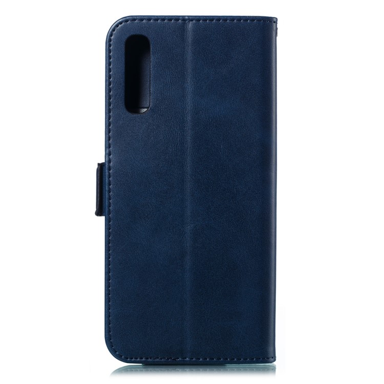 Leather Wallet Stand Flip Phone Case Cover for Samsung Galaxy A70 - Blue-3