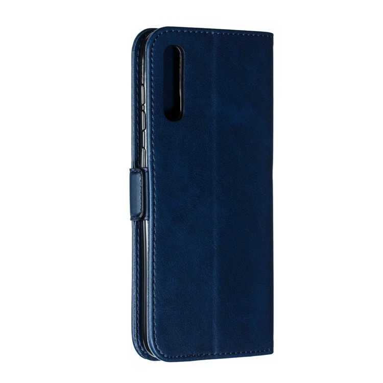 Leather Wallet Stand Flip Phone Case Cover for Samsung Galaxy A70 - Blue-5