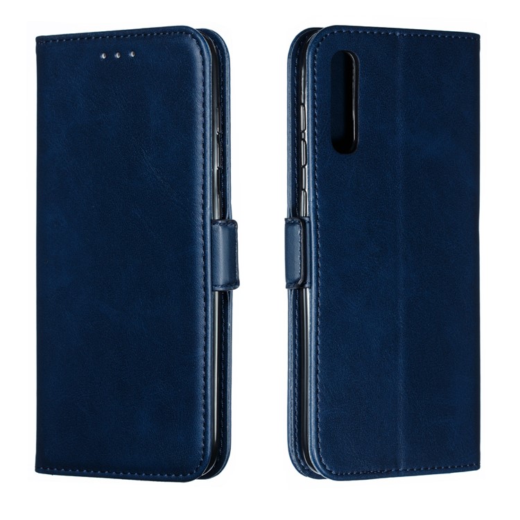 Leather Wallet Stand Flip Phone Case Cover for Samsung Galaxy A70 - Blue-6
