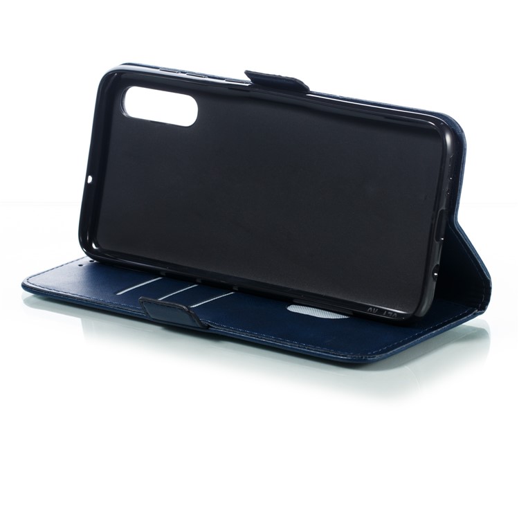 Leather Wallet Stand Flip Phone Case Cover for Samsung Galaxy A70 - Blue-9