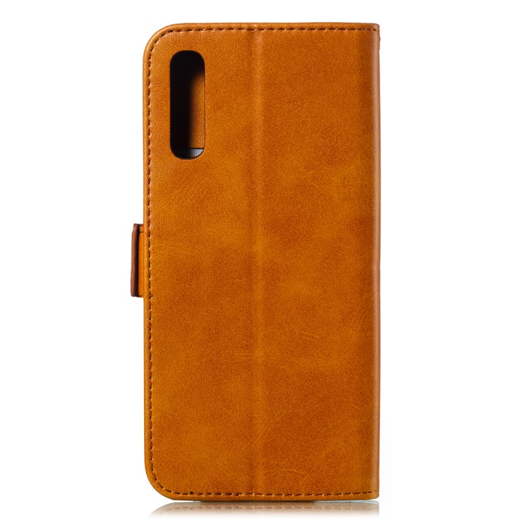 Leather Wallet Stand Flip Phone Case Cover for Samsung Galaxy A70 - Brown-3
