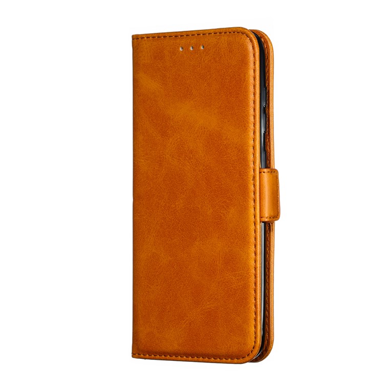 Leather Wallet Stand Flip Phone Case Cover for Samsung Galaxy A70 - Brown-4