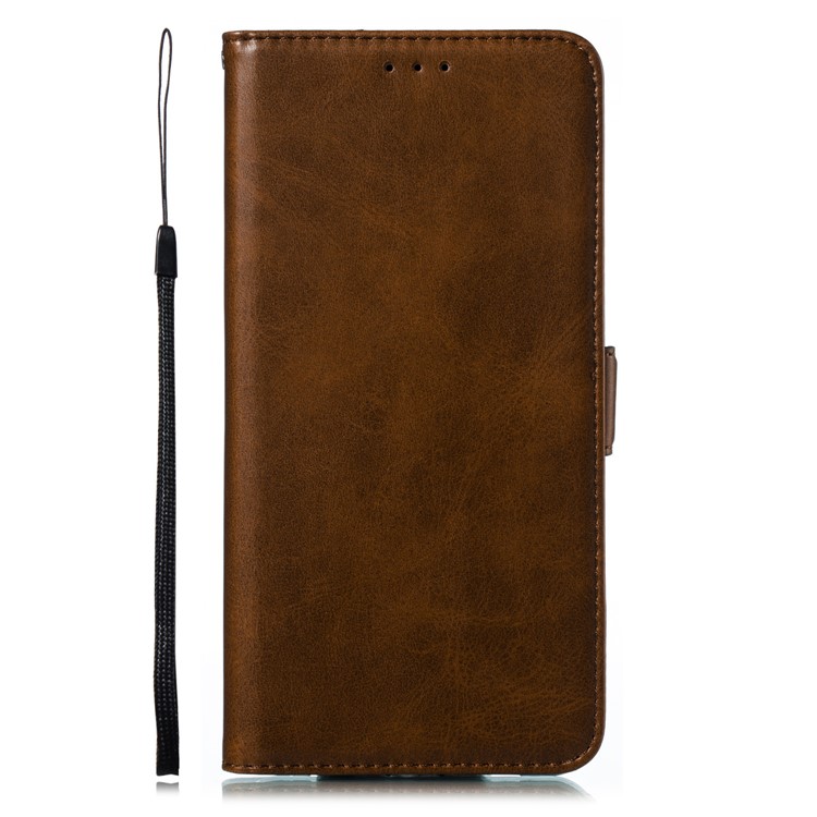 Leather Wallet Stand Flip Phone Case Cover for Samsung Galaxy A70 - Coffee-2