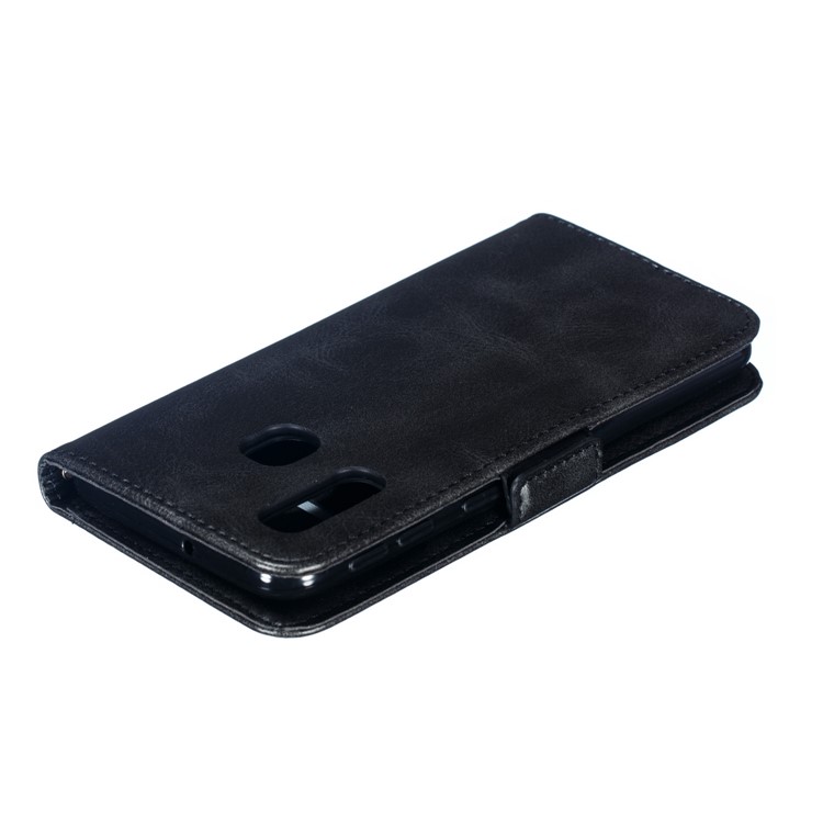 Leather Wallet Stand Phone Case for Samsung Galaxy A40 - Black-11