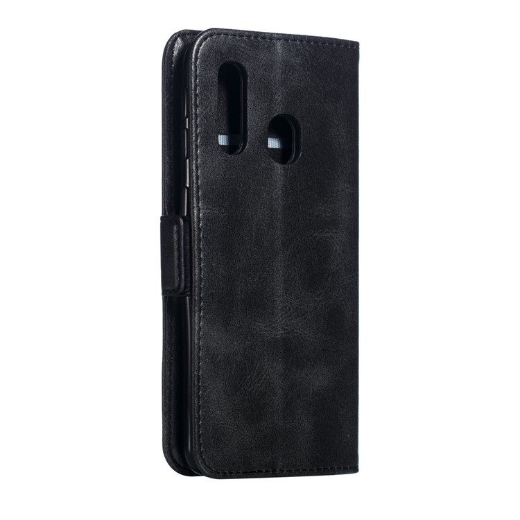 Leather Wallet Stand Phone Case for Samsung Galaxy A40 - Black-5