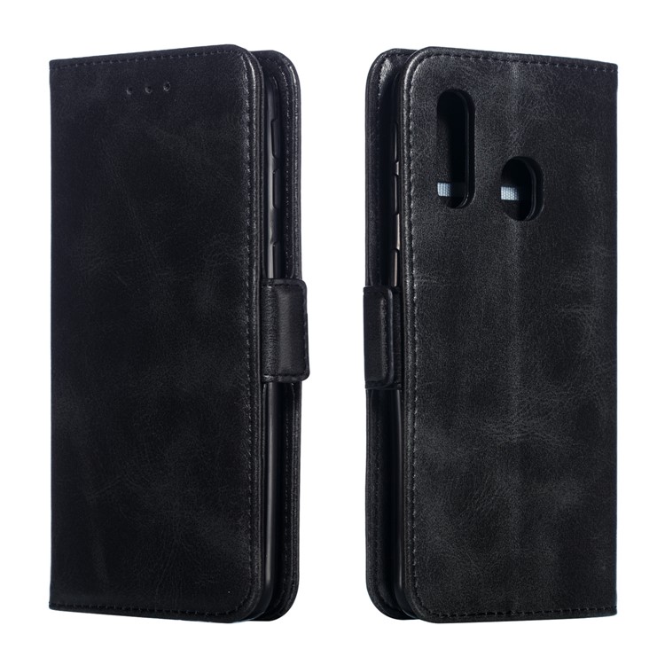Leather Wallet Stand Phone Case for Samsung Galaxy A40 - Black-6
