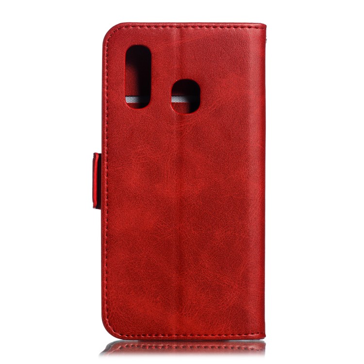 Leather Wallet Stand Phone Case for Samsung Galaxy A40 - Red-3