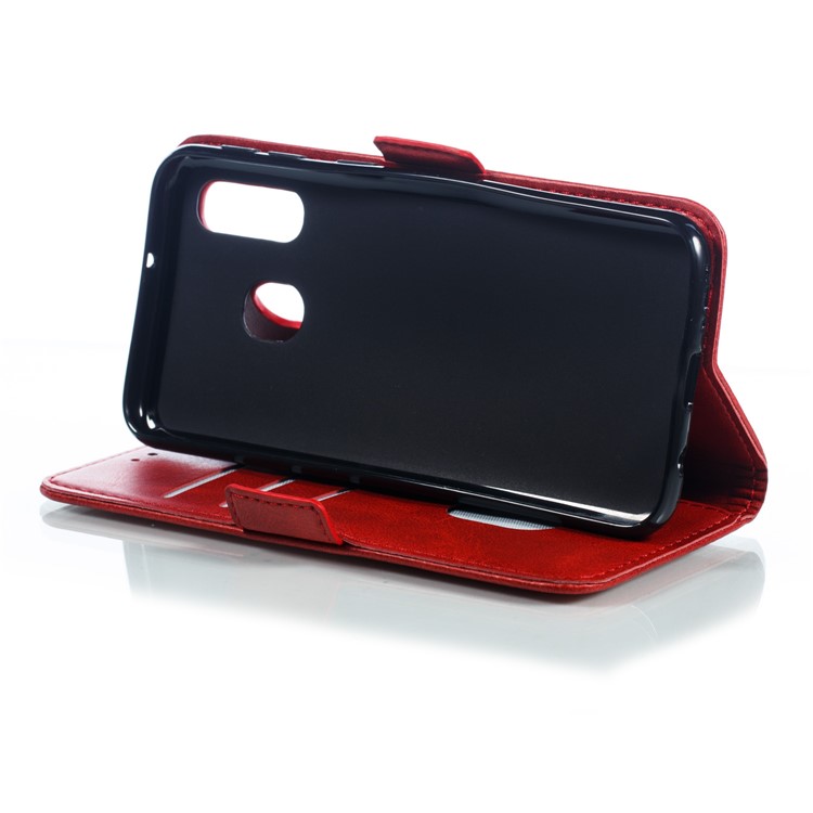 Leather Wallet Stand Phone Case for Samsung Galaxy A40 - Red-9