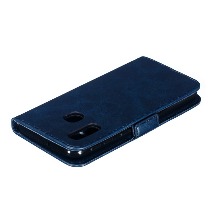 Leather Wallet Stand Phone Case for Samsung Galaxy A40 - Blue-11