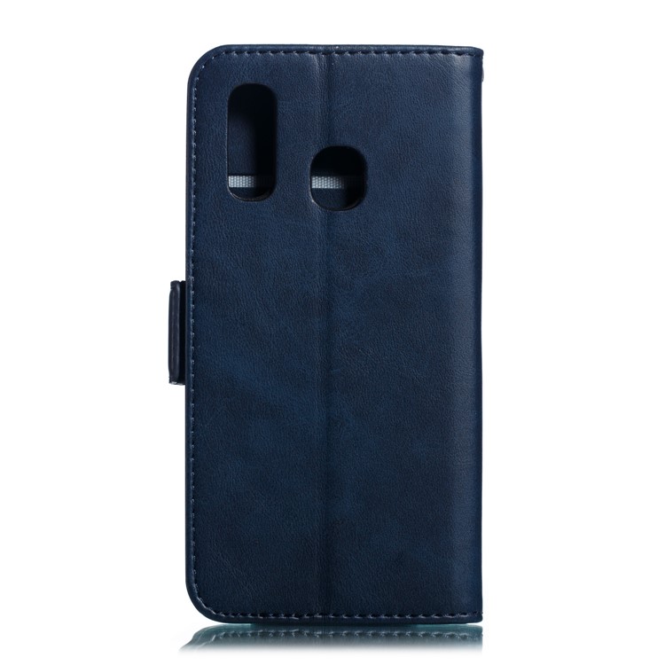 Leather Wallet Stand Phone Case for Samsung Galaxy A40 - Blue-3